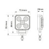 NOX500 achteruitrij- en werklampen - kunststof behuizing - 12V/24V