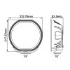 Verlichtingsset DL9 met grootlicht - 9 inch - 232 mm - zwart