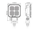 TCE2100 - Werklamp - vierkant - 1500 mm kabel - 10-30 VDC - max. 22 W