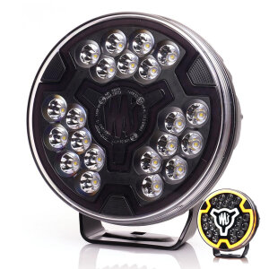 W257 BLACK - 7 inch langeafstandsverlichting - geel positielicht - Ref 17,5 - getint