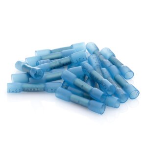 20 stuks stootverbinders, waterdicht, krimpbaar - 1,5-2,5 mm² - blauw