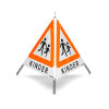 Faltsignal mit Warnsymbol VZ 136 - 70cm - KINDER - reflektierendes Warndreieck