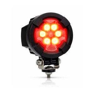 RAPTOR - Arbeitsscheinwerfer - rot - 138x60mm - 12V/24V - Sicherheitsleuchte für Servicefahrzeuge & Streuer
