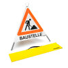 Vouwbord met waarschuwingssymbool VZ 123 - 70 cm - bouwplaats - daglichtreflecterend