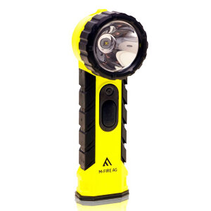 M-FIRE brandweerhandlamp - GEEL - haakse kop - knikkop - ATEX