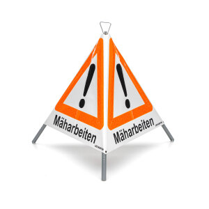 Vouwbord met waarschuwingssymbool VZ 101 - 70 cm - maaiwerkzaamheden - daglichtreflecterend