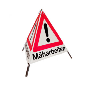 Vouwbord met waarschuwingssymbool VZ 101 - 70 cm - maaiwerkzaamheden - daglichtreflecterend